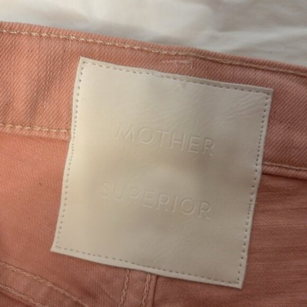 MOTHER The Insider Hover High Rise Straight Jeans in Peach Parfait Size 27 - Picture 10 of 13